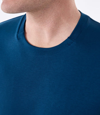 Camiseta Interloque 44/1 Gola Com Recorte Azul thumbnail 4