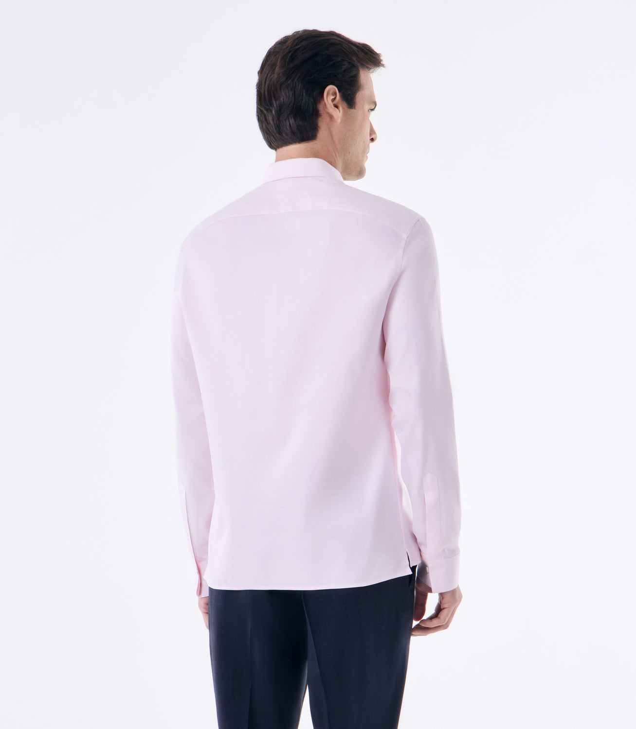 Camisa Masculina Oxford Manga Longa Microdesenho Rosa – slide 3