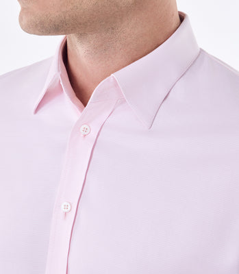 Camisa Masculina Oxford Manga Longa Microdesenho Rosa thumbnail 4