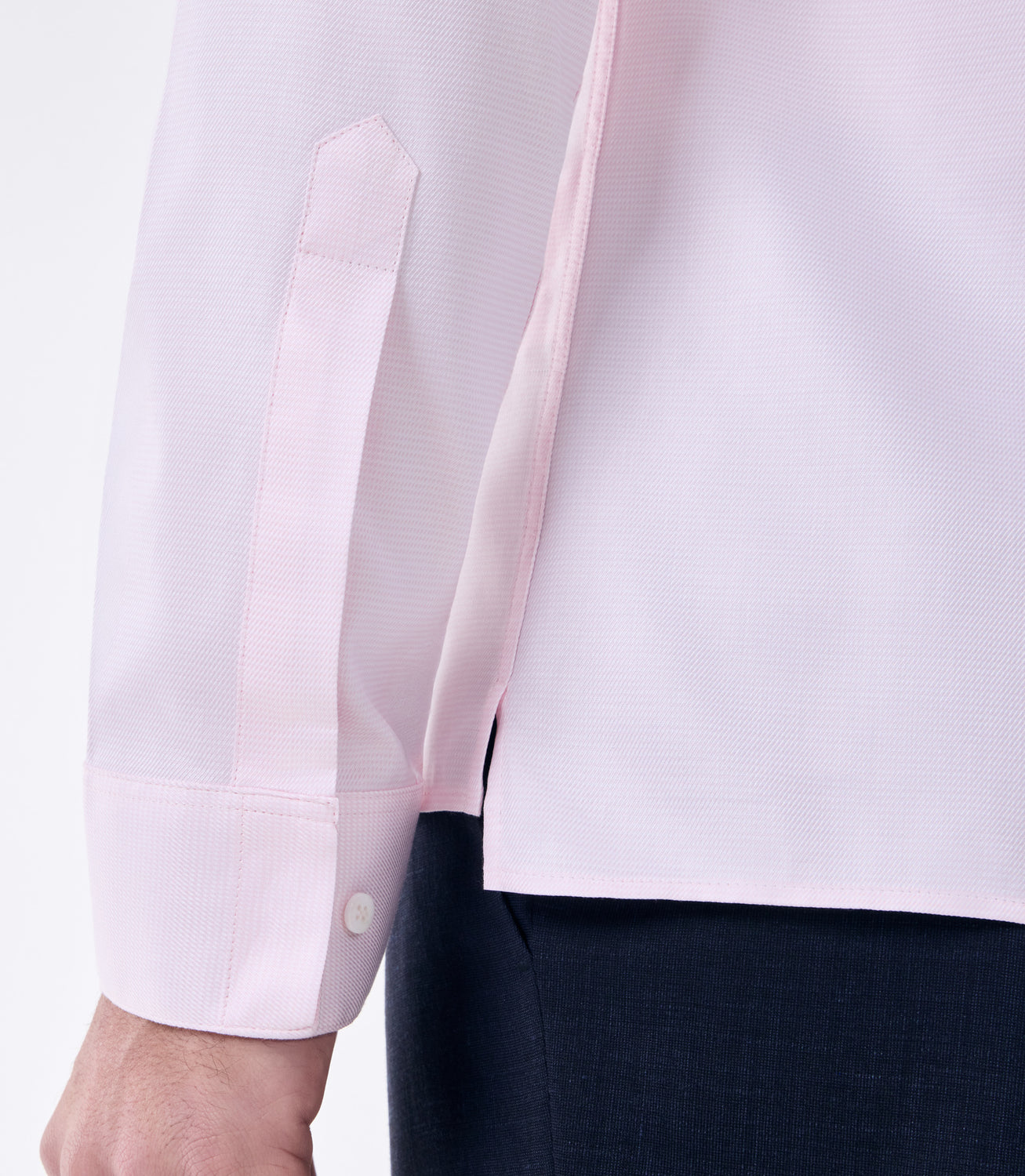 Camisa Masculina Oxford Manga Longa Microdesenho Rosa – slide 5