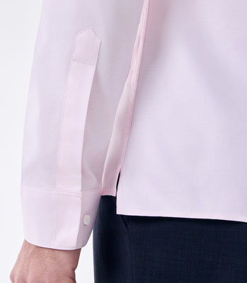 Camisa Masculina Oxford Manga Longa Microdesenho Rosa thumbnail 5