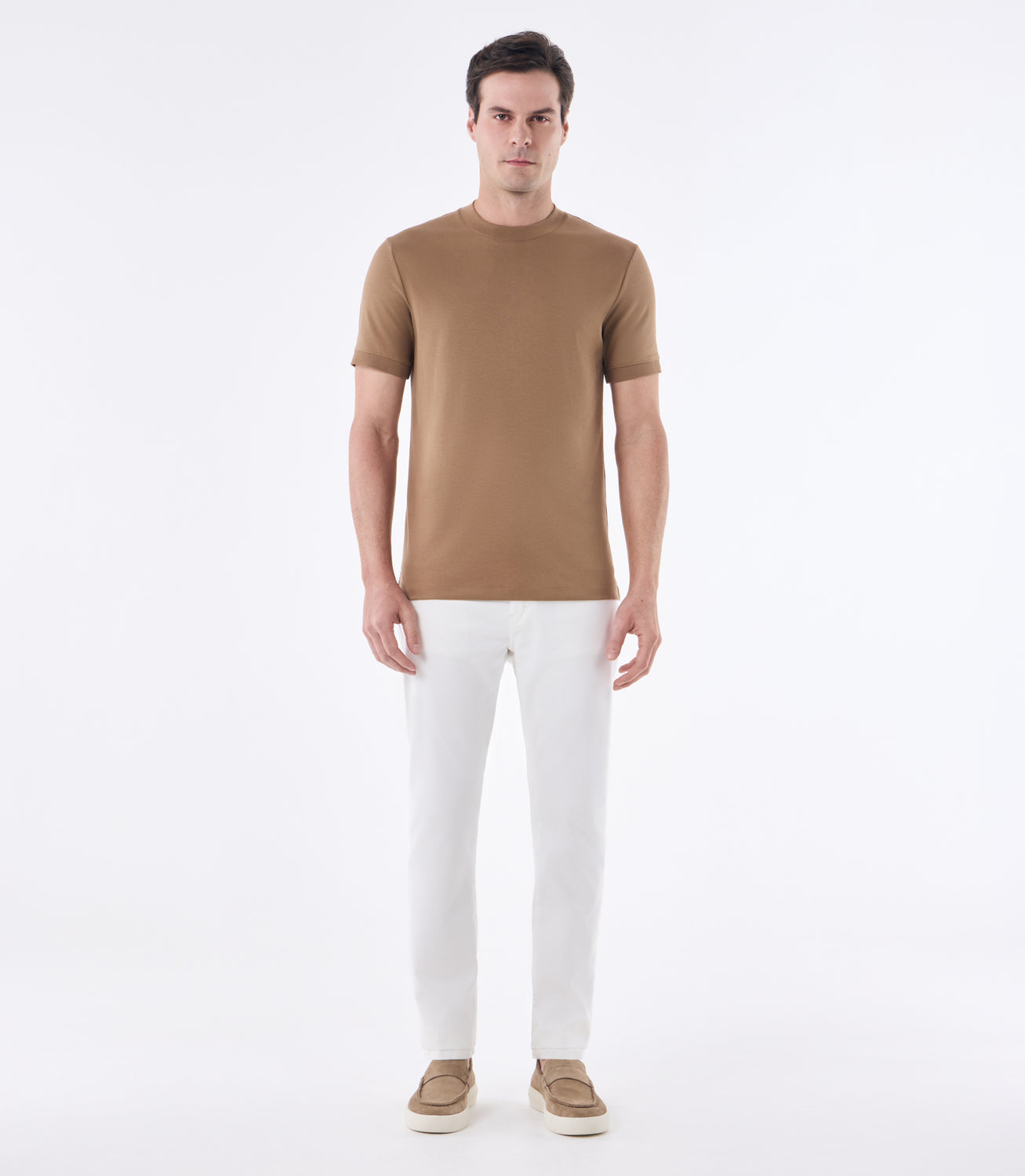 Camiseta Pima Interloque Gola Média Marrom – slide 2