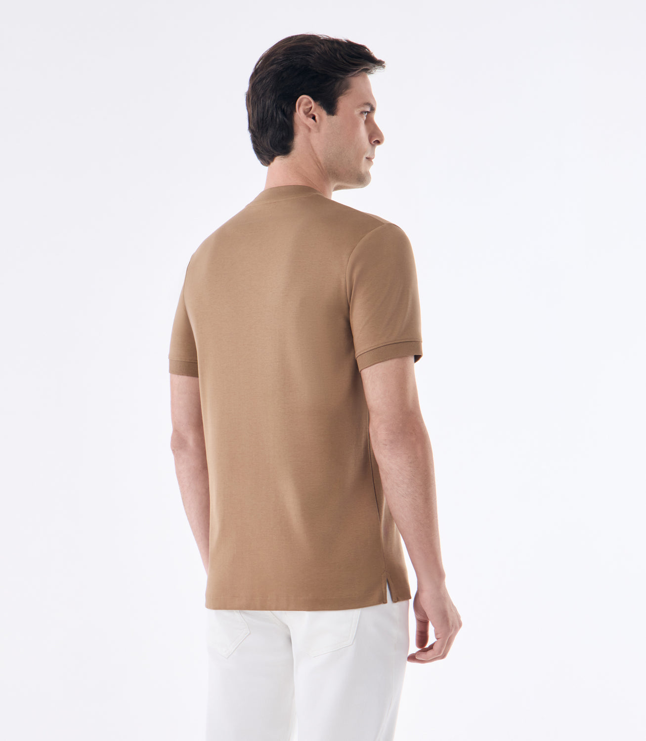 Camiseta Pima Interloque Gola Média Marrom – slide 3