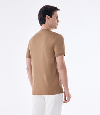Camiseta Pima Interloque Gola Média Marrom thumbnail 3