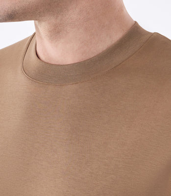 Camiseta Pima Interloque Gola Média Marrom thumbnail 4