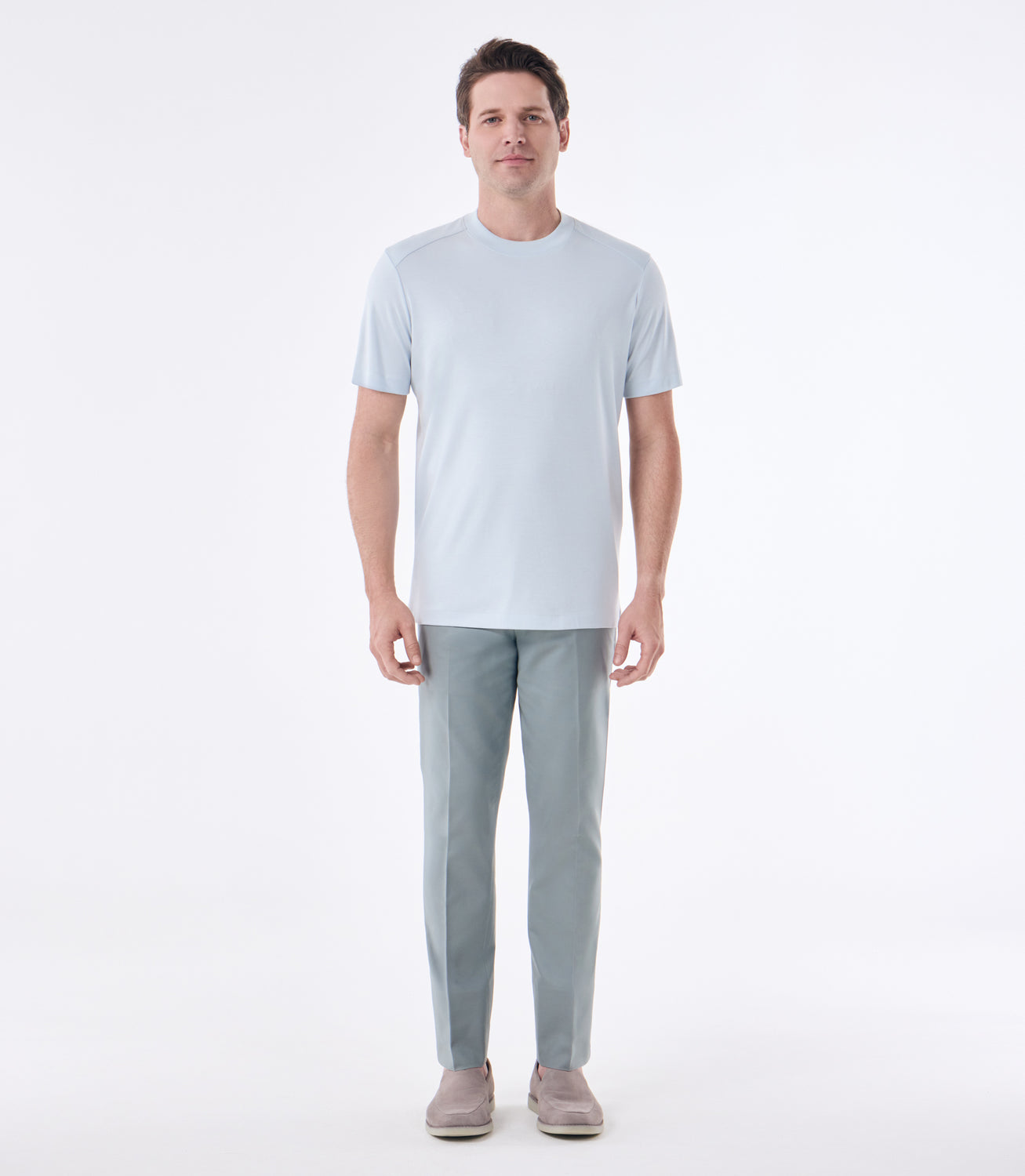 Camiseta Masculina em Algodão Pima Interloque Recorte Raglan Azul – slide 2