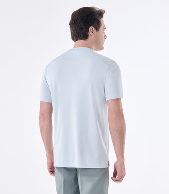 Camiseta Masculina em Algodão Pima Interloque Recorte Raglan Azul thumbnail 3