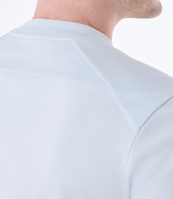Camiseta Masculina em Algodão Pima Interloque Recorte Raglan Azul thumbnail 5