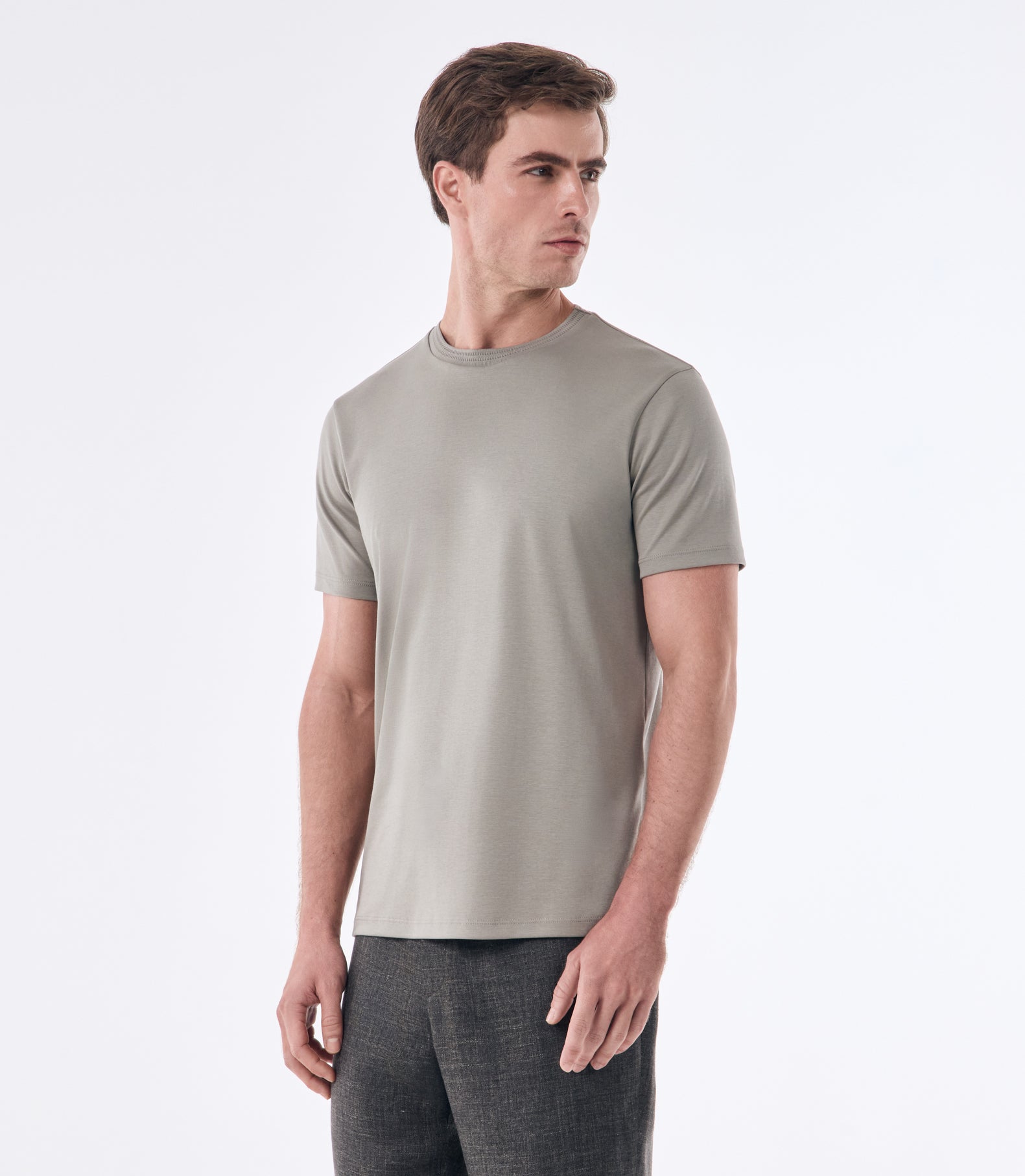 Camiseta Interloque com Gola Trabalhada Verde
