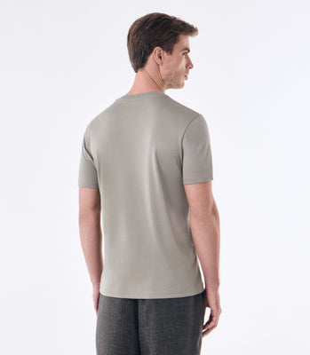 Camiseta Interloque com Gola Trabalhada Verde thumbnail 3