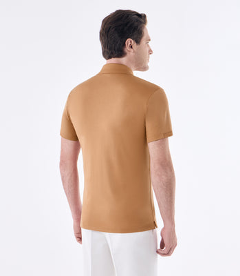 Camisa Polo Masculina em Algodão Pima Interloque Marrom thumbnail 3