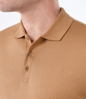 Camisa Polo Masculina em Algodão Pima Interloque Marrom thumbnail 4