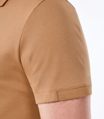 Camisa Polo Masculina em Algodão Pima Interloque Marrom thumbnail 5