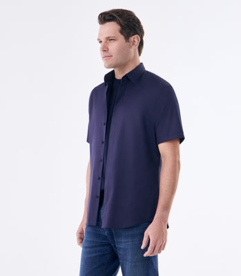 Camisa Social Masculina Manga Longa em Algodão Egípcio Azul thumbnail 1