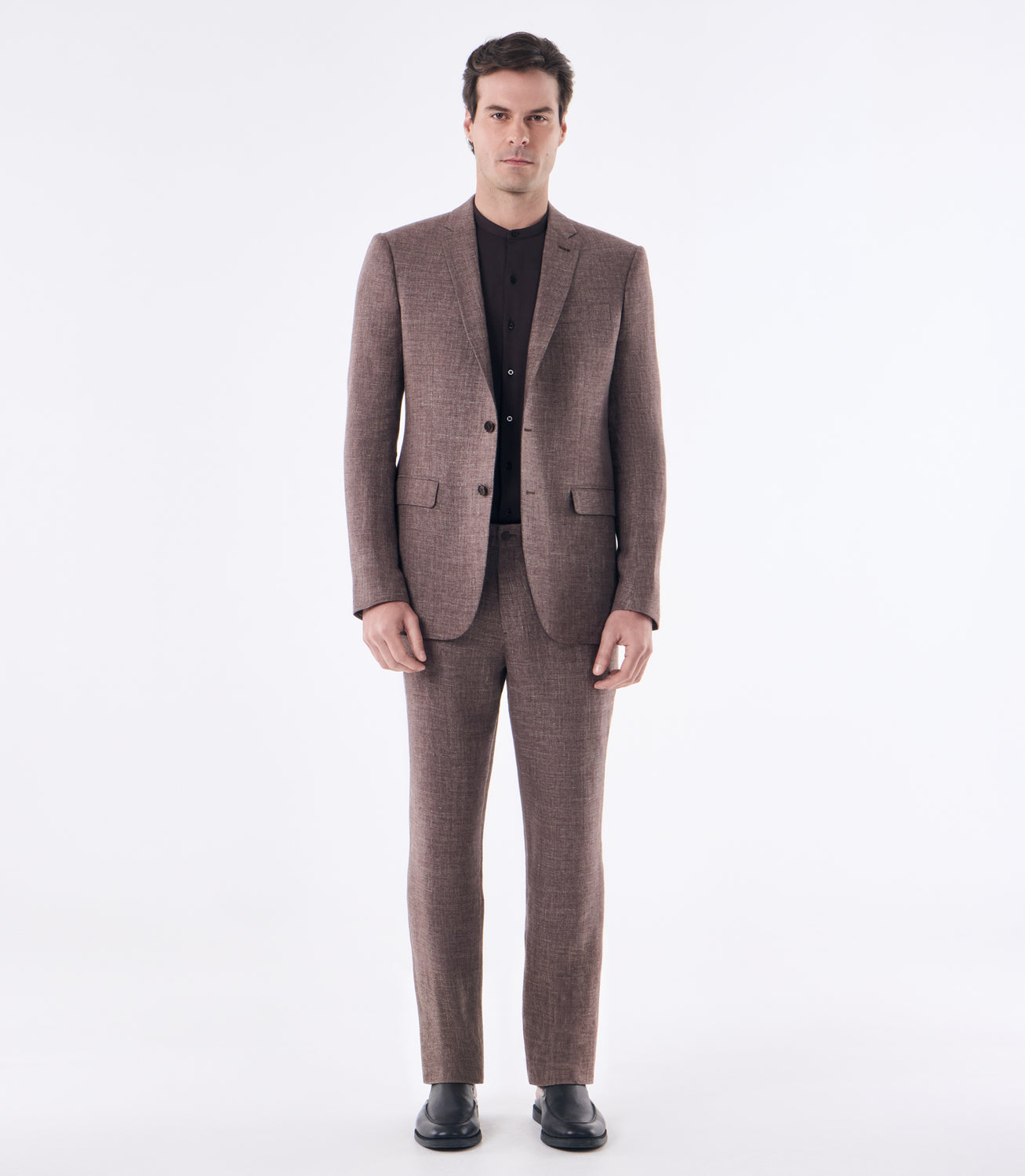 Blazer Masculino Slim Meio Forro em Linho Marrom – slide 2