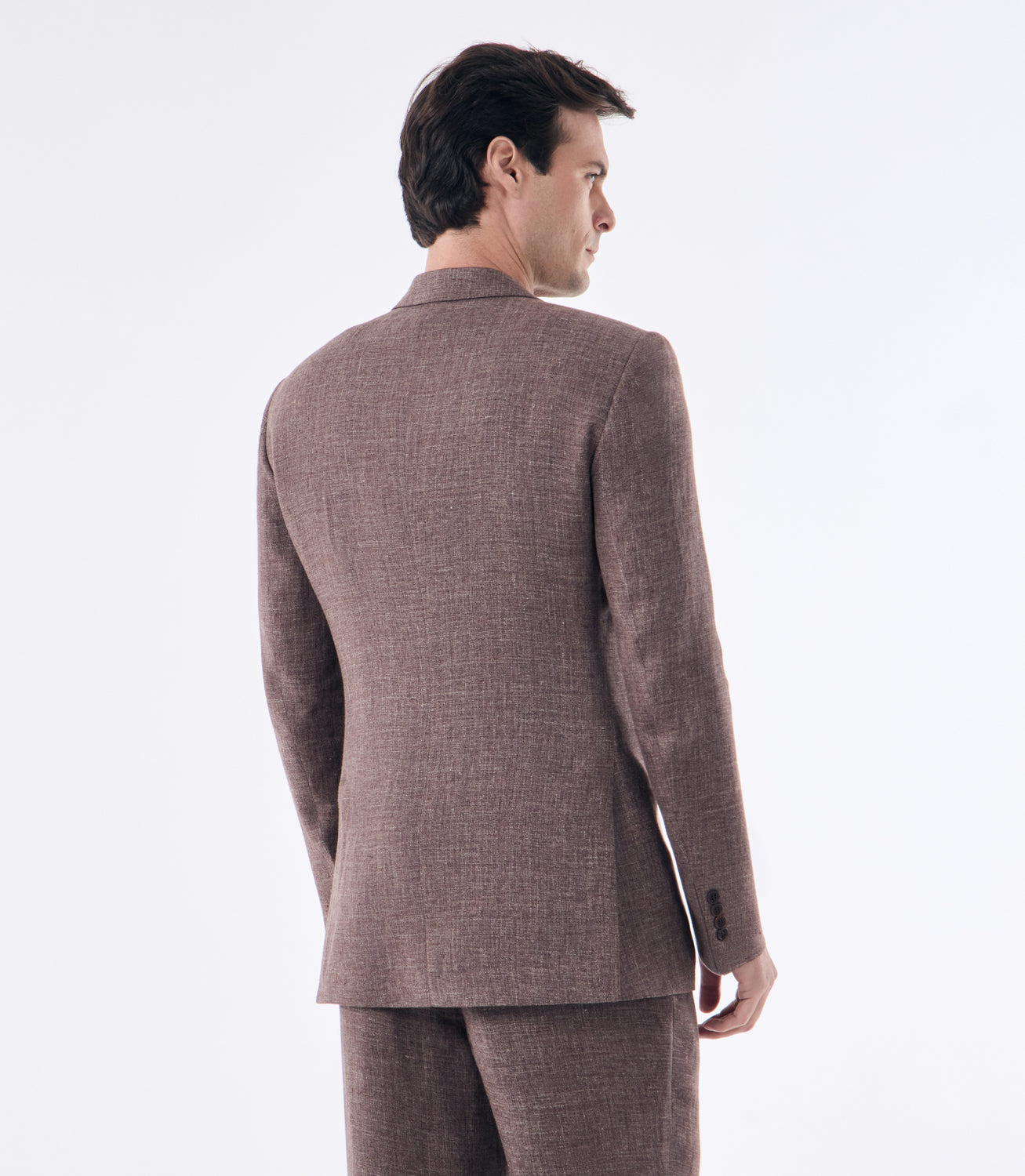 Blazer Masculino Slim Meio Forro em Linho Marrom – slide 3