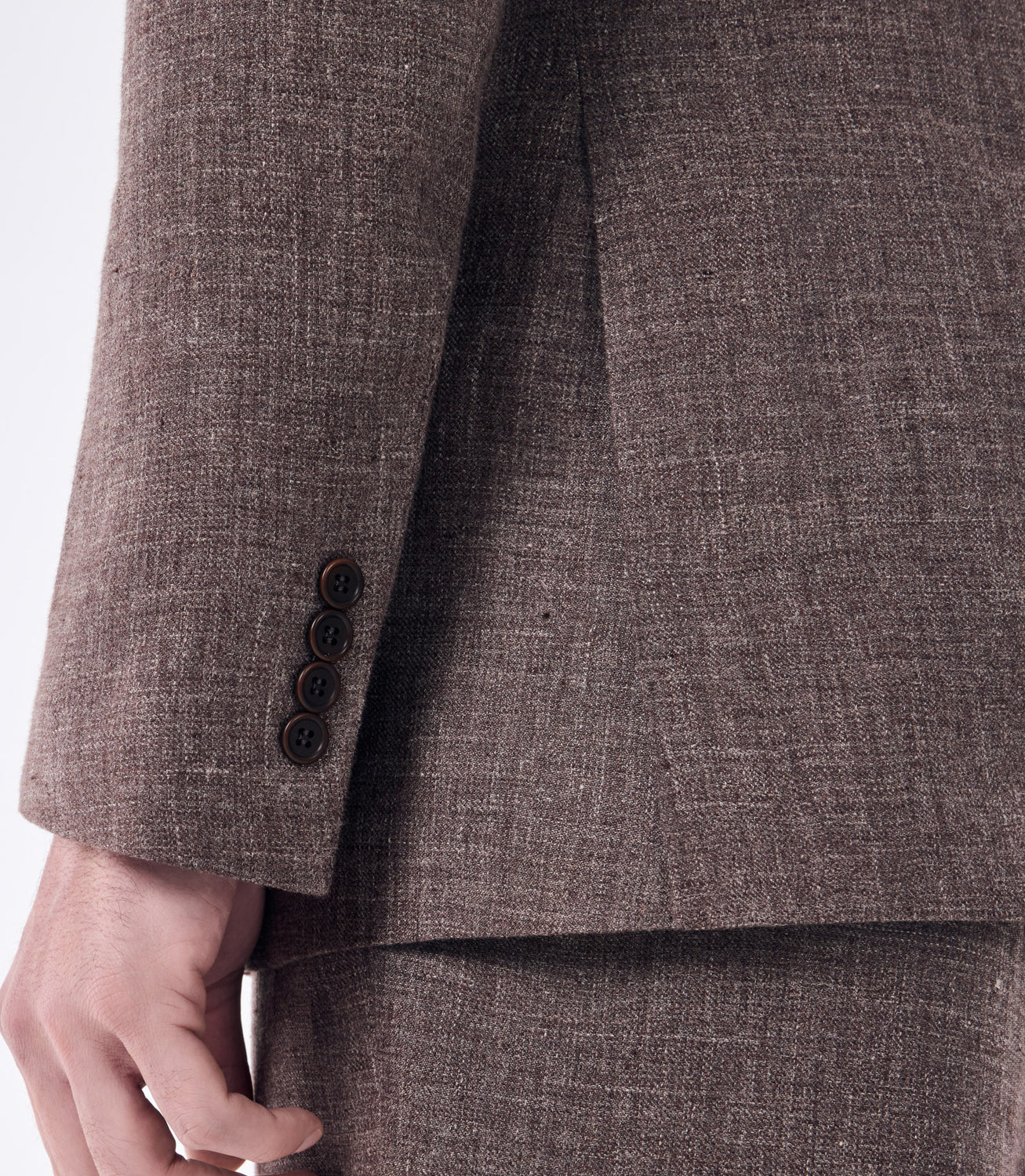 Blazer Masculino Slim Meio Forro em Linho Marrom – slide 5