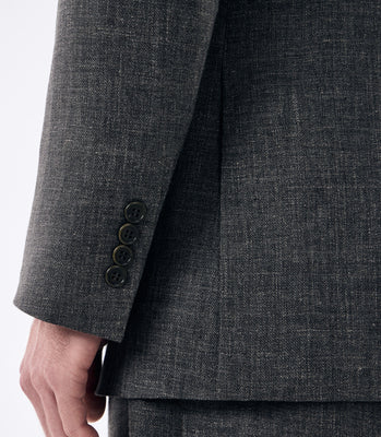 Blazer Masculino Slim Meio Forro em Linho Verde thumbnail 6