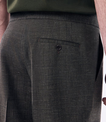 Calça Social Slim em Lã Fria Super 120s com Elastano Marrom thumbnail 6