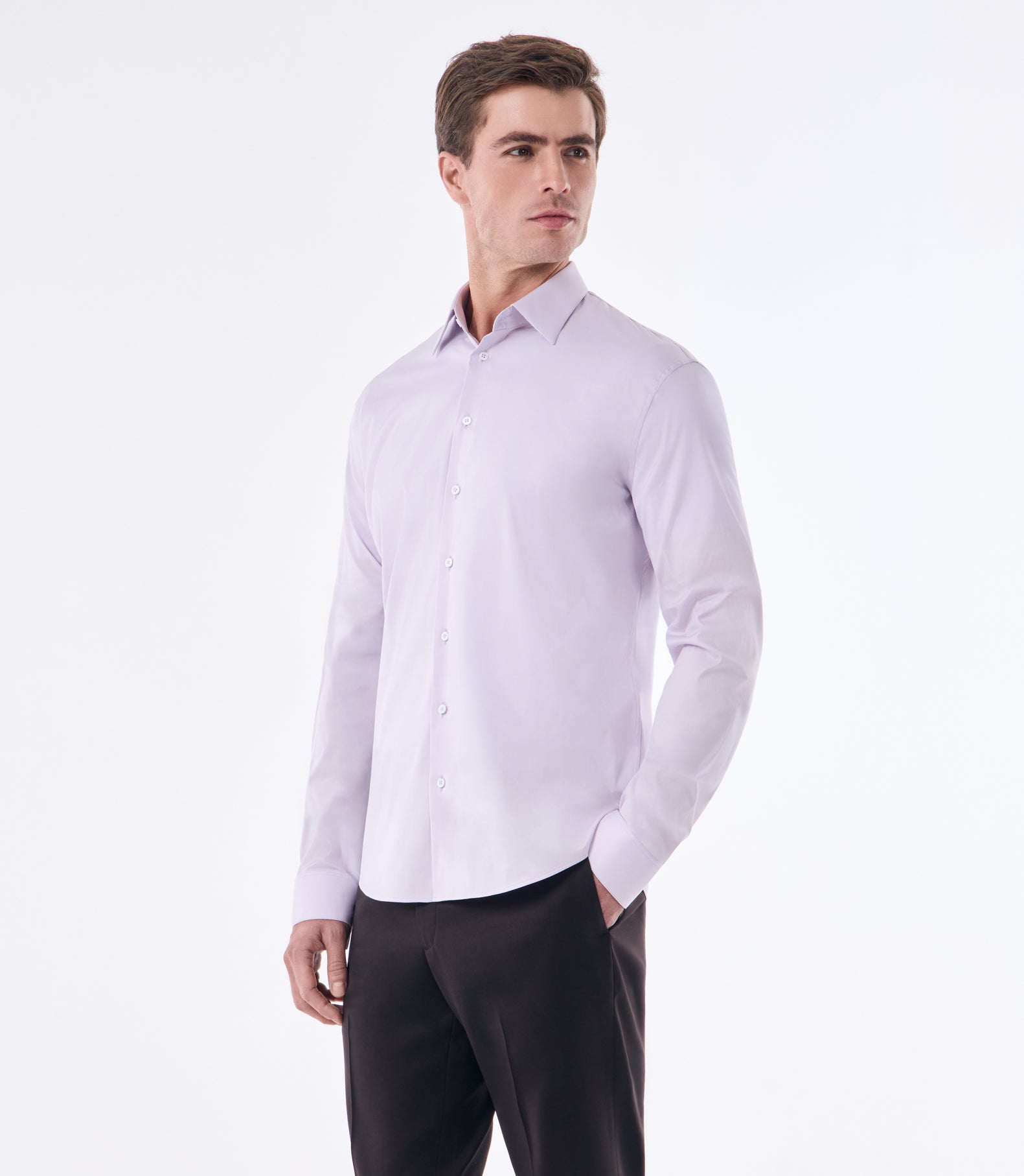 Camisa Social Lar Manga Longa Lilás